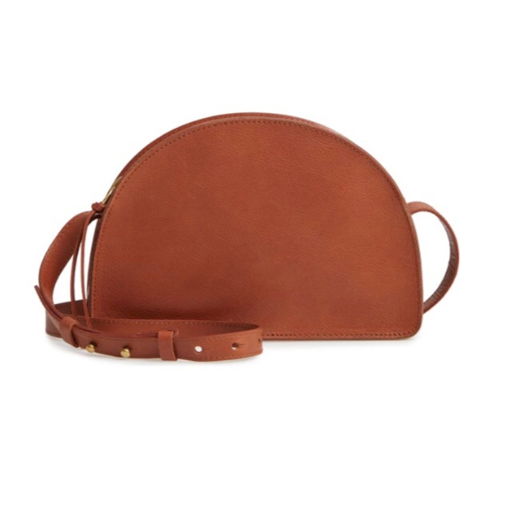 Madewell Leather Simple Half Moon Crossbody Bag